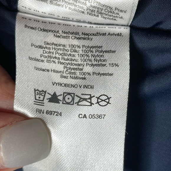 Columbia Omni-Tech Insulated Blue Jacket Zipper Snap Button Closure Size Large - Picture 10 of 16